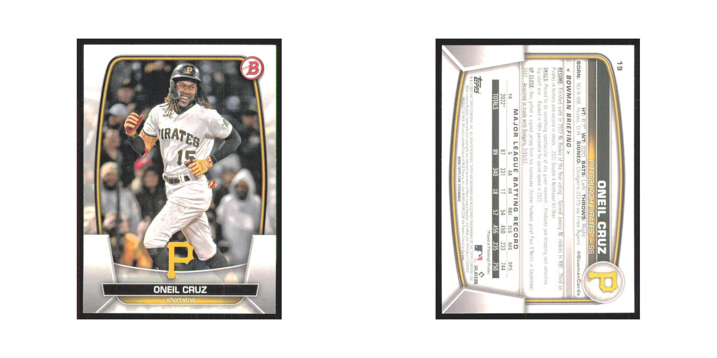 Oneil Cruz 2023 Bowman #19 Pittsburgh Pirates Baseball Card NM