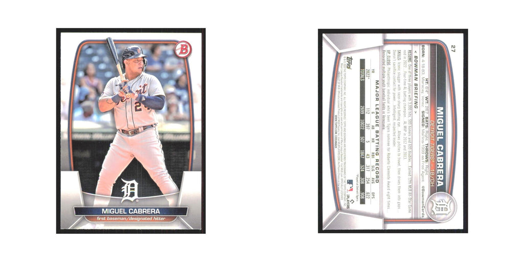 Miguel Cabrera 2023 Bowman #27 Detroit Tigers Baseball Card NM