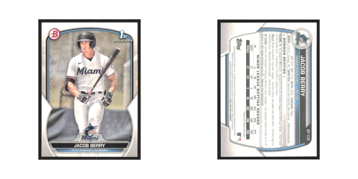 Jacob Berry 2023 Bowman Prospects #BP-108 Miami Marlins Baseball Card NM