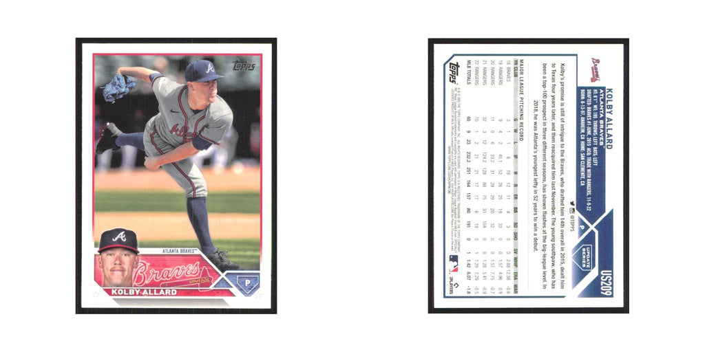 Kolby Allard 2023 Topps Update #US209 Atlanta Braves Baseball Card NM