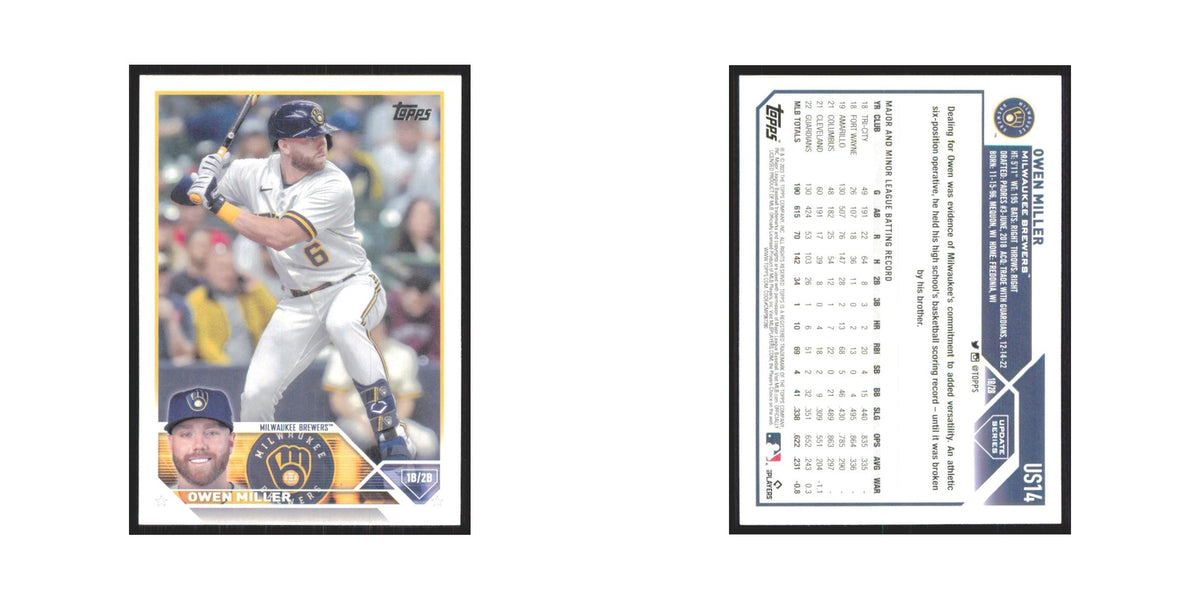 Owen Miller 2023 Topps Update #US14 Milwaukee Brewers Baseball Card NM
