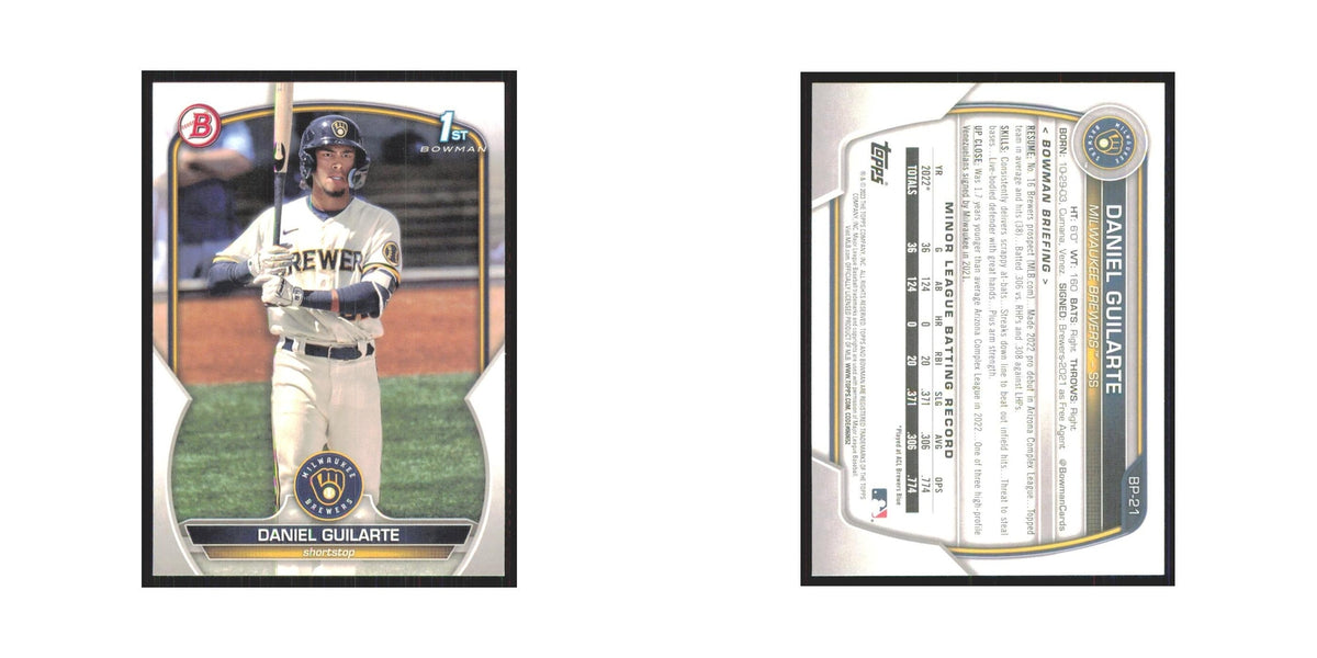 Daniel Guilarte 2023 Bowman Prospects #BP-21 Milwaukee Brewers Baseball Card NM