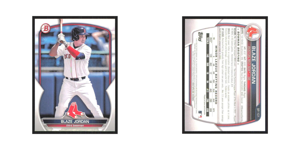 Blaze Jordan 2023 Bowman Prospects #BP-101 Boston Red Sox Baseball Card NM