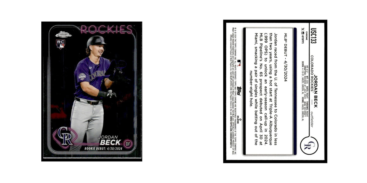 Jordan Beck Rookie 2024 Topps Chrome Update #USC133 Colorado Rockies NM