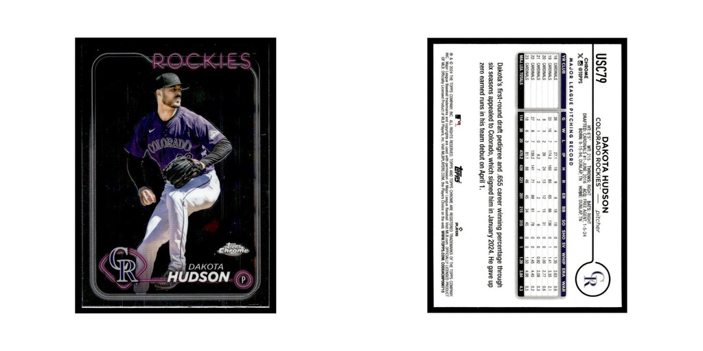 Dakota Hudson 2024 Topps Chrome Update #USC79 Colorado Rockies Baseball Card NM