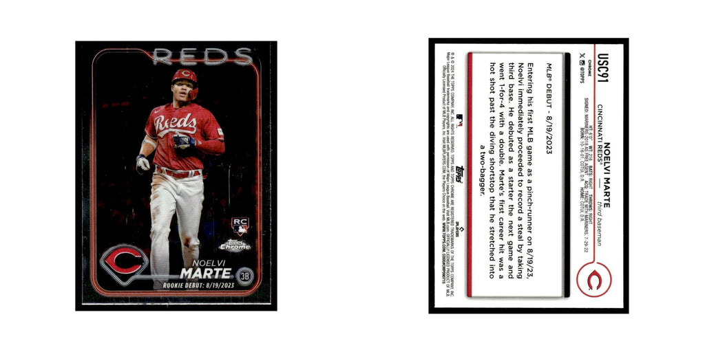 Noelvi Marte Rookie 2024 Topps Chrome Update #USC91 Cincinnati Reds NM