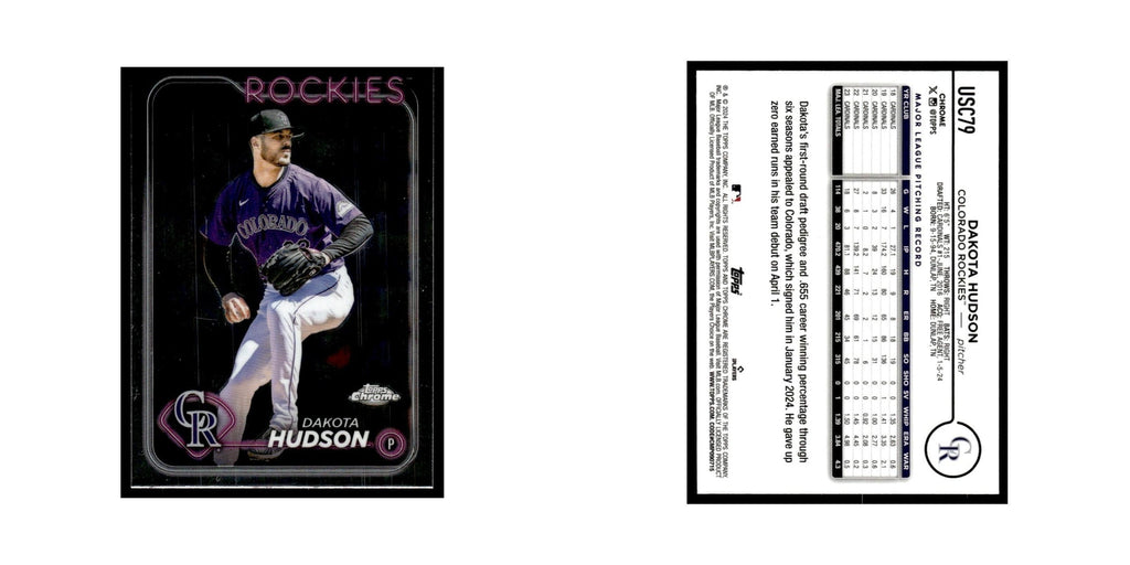 Dakota Hudson 2024 Topps Chrome Update #USC79 Colorado Rockies Baseball Card NM