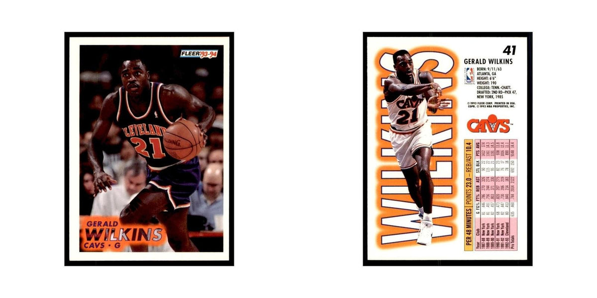 1993 Fleer Gerald Wilkins Basketball Cards #41