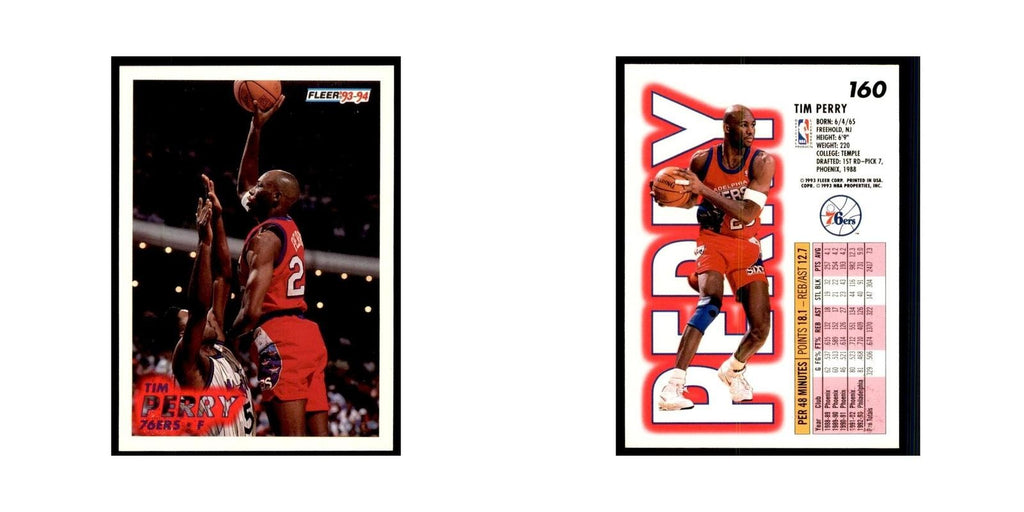 1993 Fleer Tim Perry Basketball Cards #160