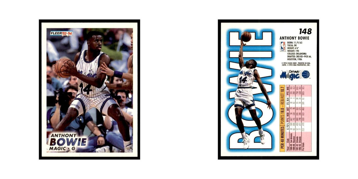 1993 Fleer Anthony Bowie Basketball Cards #148