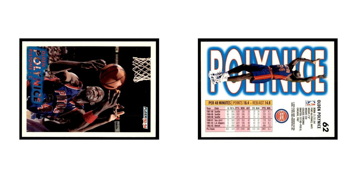 1993 Fleer Olden Polynice Basketball Cards #62