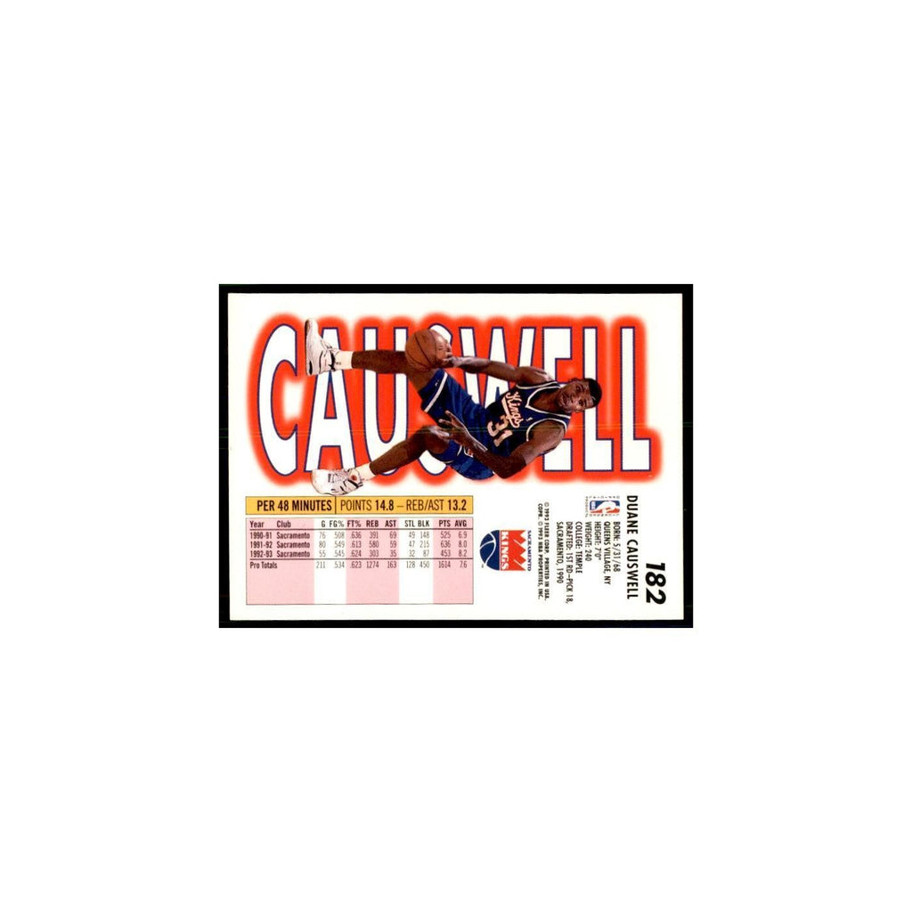 1993 Fleer Duane Causwell Basketball Cards #182
