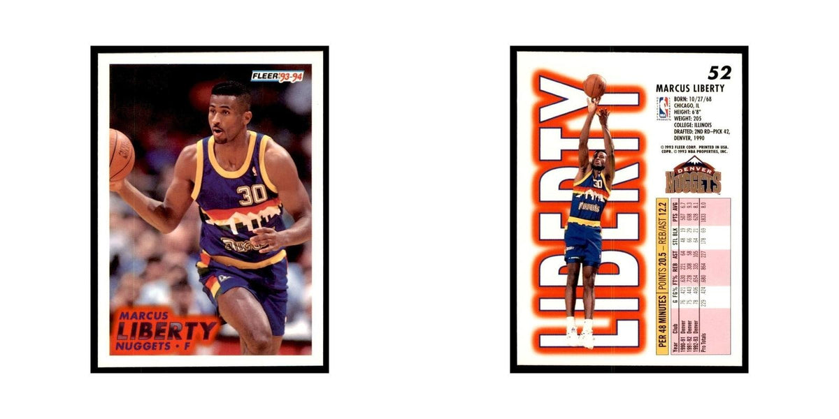 1993 Fleer Marcus Liberty Basketball Cards #52
