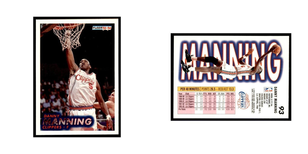 1993 Fleer Danny Manning Basketball Cards #93