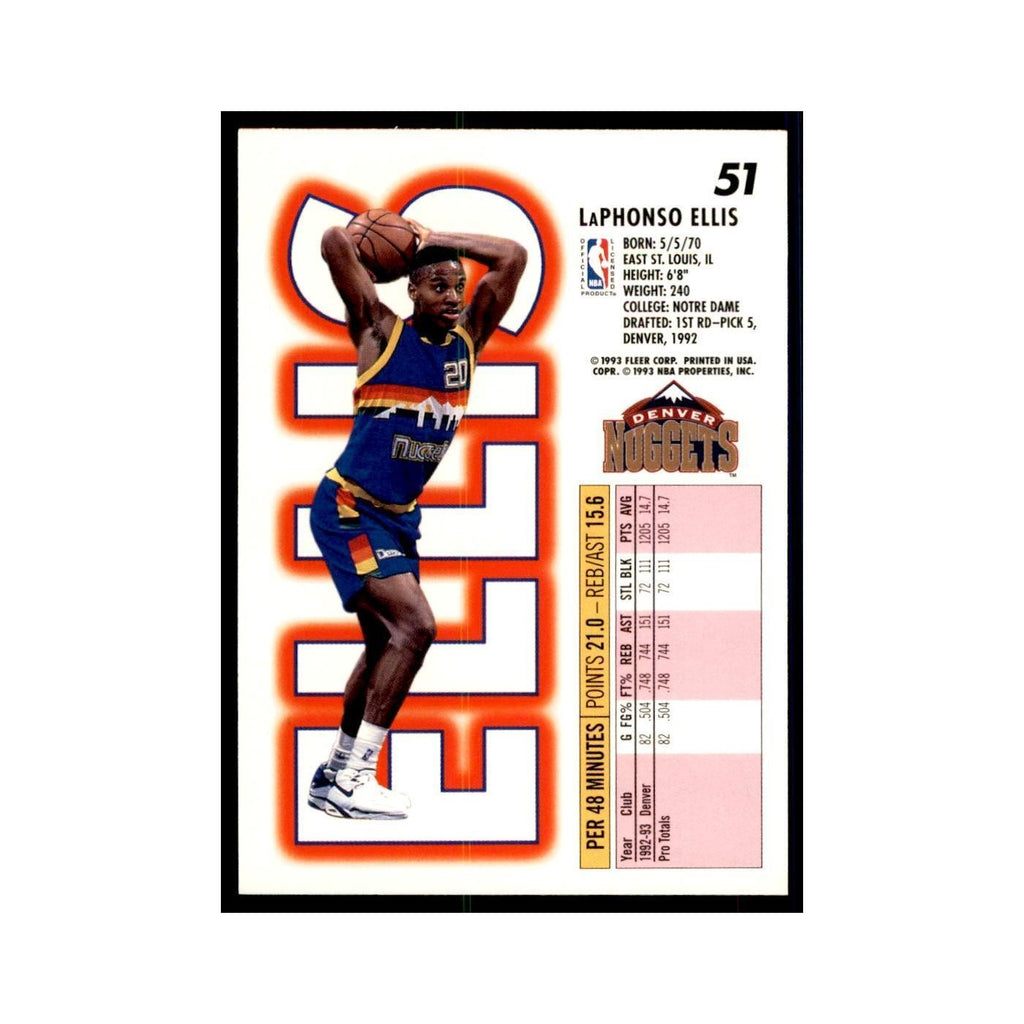 1993 Fleer LaPhonso Ellis Basketball Cards #51