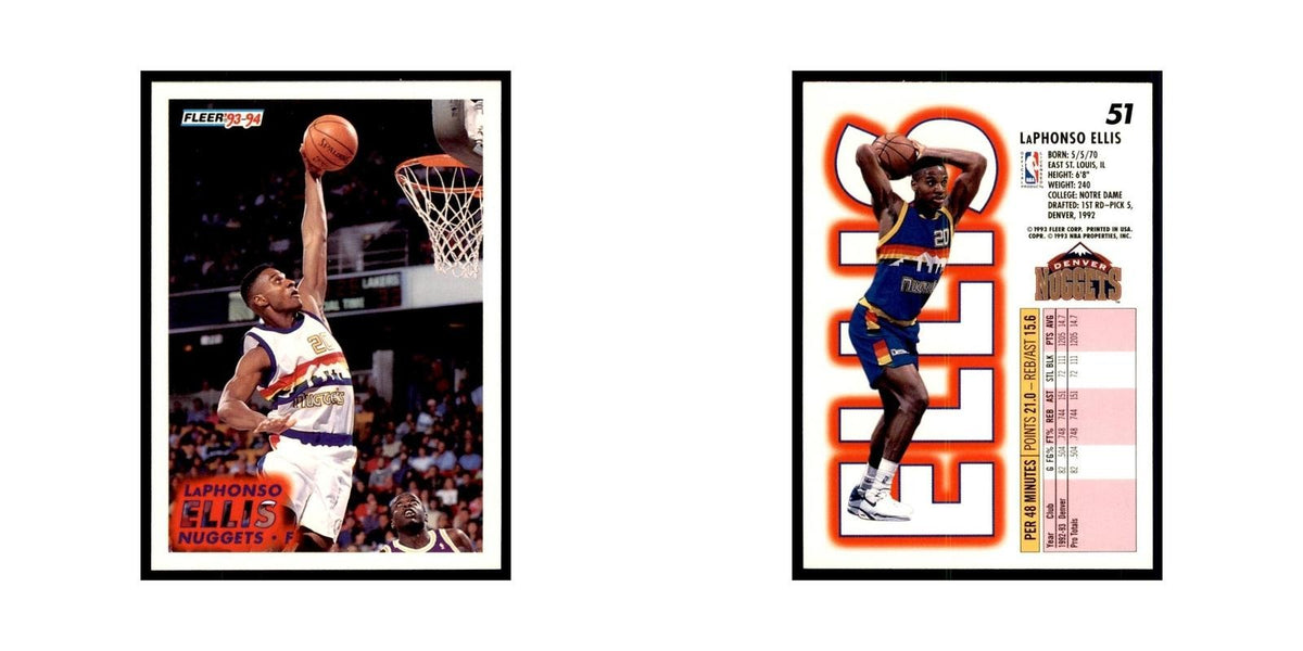 1993 Fleer LaPhonso Ellis Basketball Cards #51