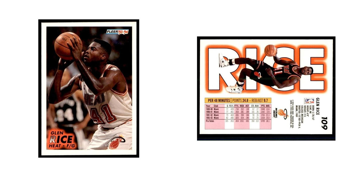 1993 Fleer Glen Rice Basketball Cards #109