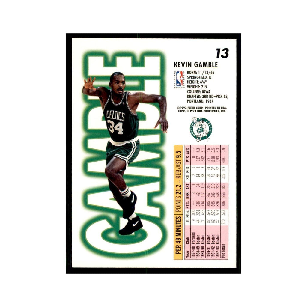 1993 Fleer Kevin Gamble Basketball Cards #13