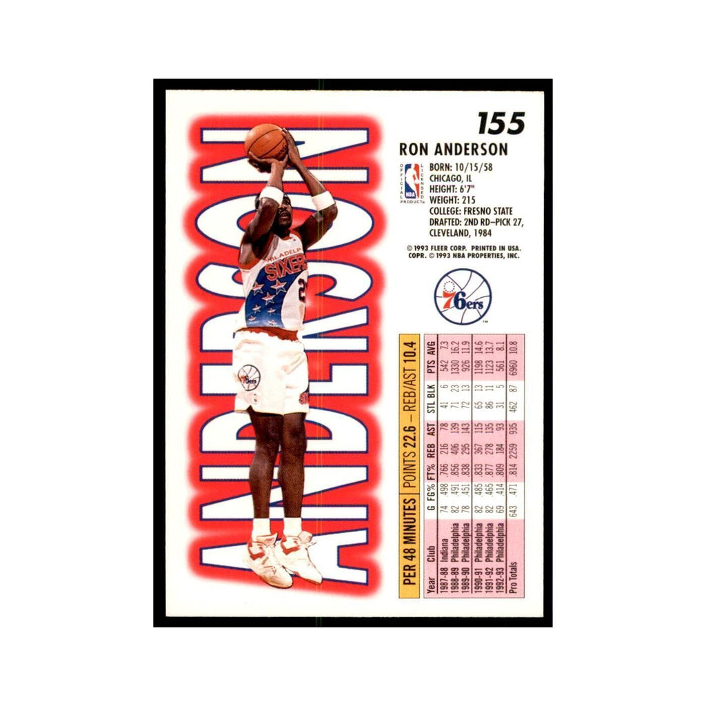 1993 Fleer Ron Anderson Basketball Cards #155