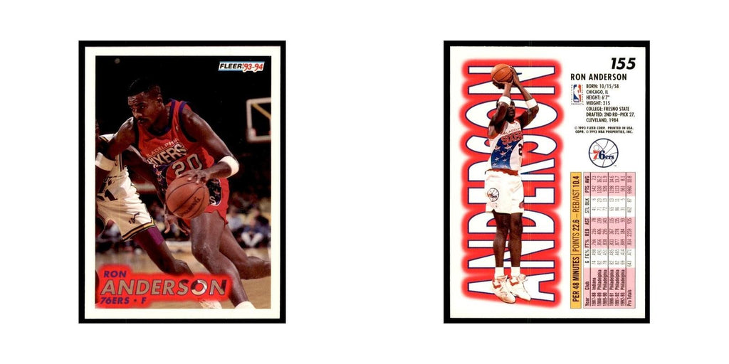 1993 Fleer Ron Anderson Basketball Cards #155