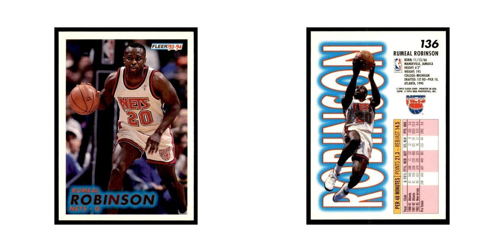 1993 Fleer Rumeal Robinson Basketball Cards #136