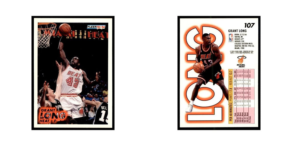 1993 Fleer Grant Long Basketball Cards #107