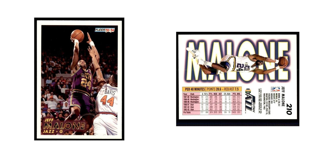 1993 Fleer Jeff Malone Basketball Cards #210