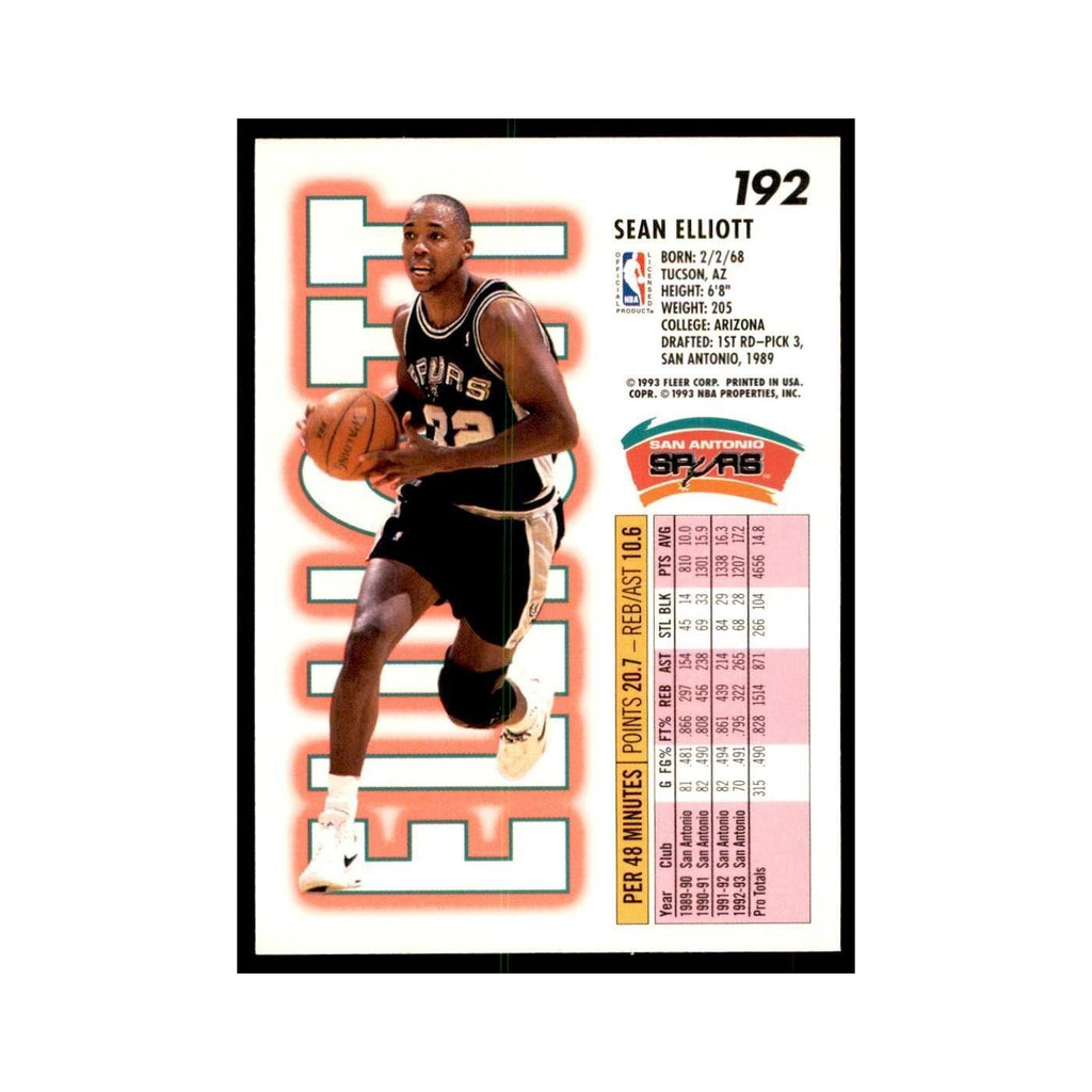1993 Fleer Sean Elliott Basketball Cards #192