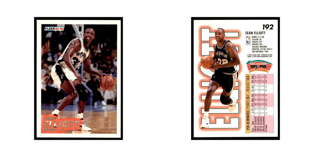 1993 Fleer Sean Elliott Basketball Cards #192