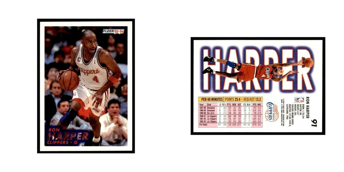 1993 Fleer Ron Harper Basketball Cards #91