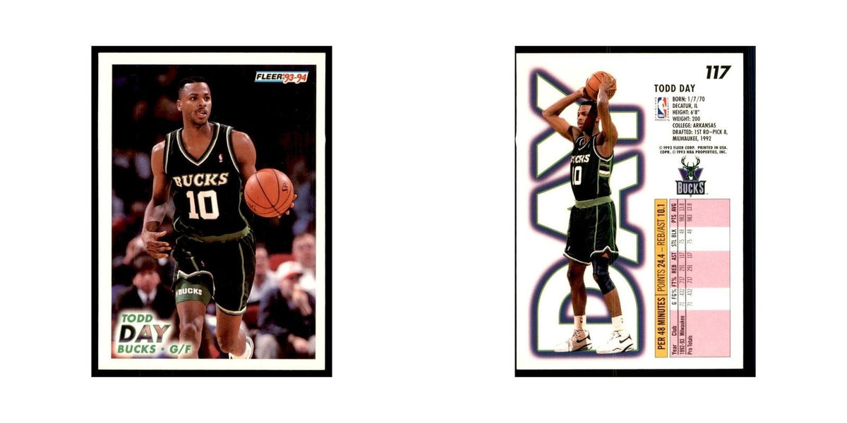 1993 Fleer Todd Day Basketball Cards #117