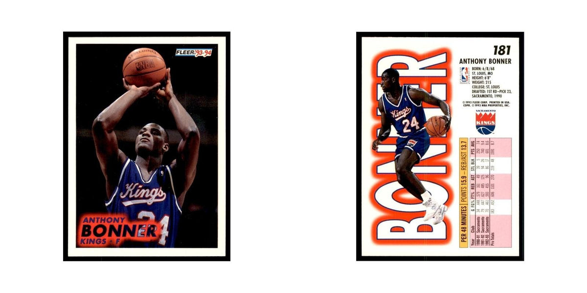 1993 Fleer Anthony Bonner Basketball Cards #181