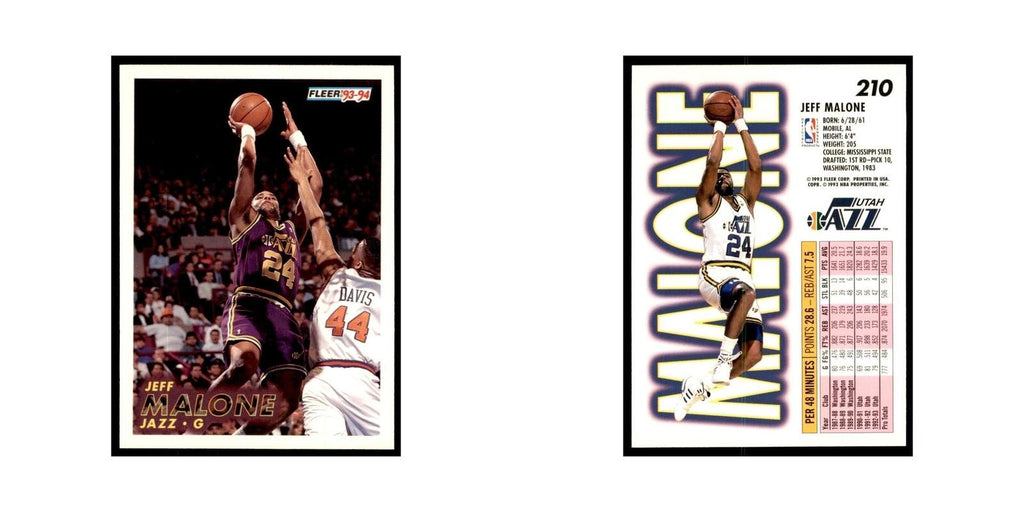 1993 Fleer Jeff Malone Basketball Cards #210