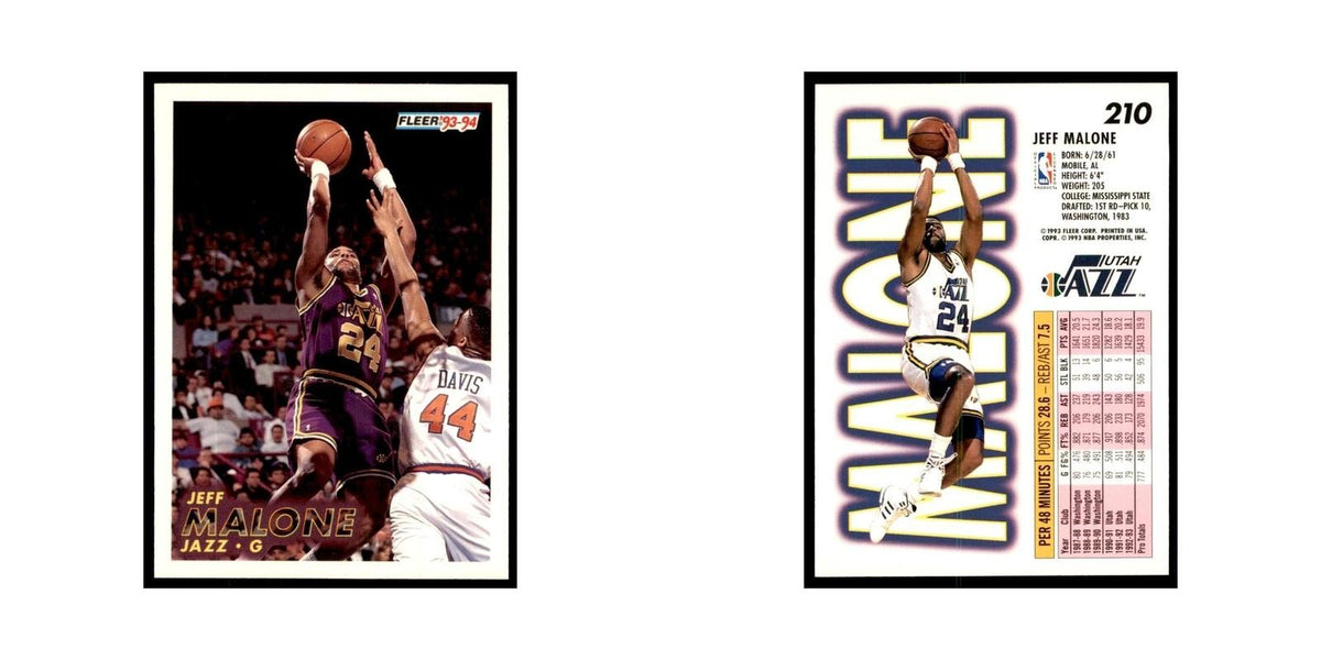 1993 Fleer Jeff Malone Basketball Cards #210