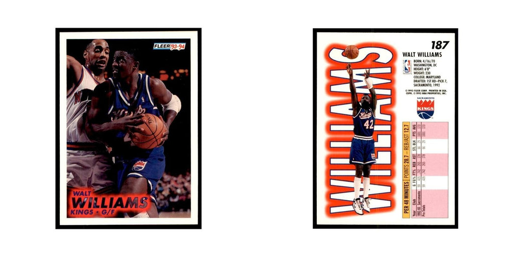 1993 Fleer Walt Williams Basketball Cards #187
