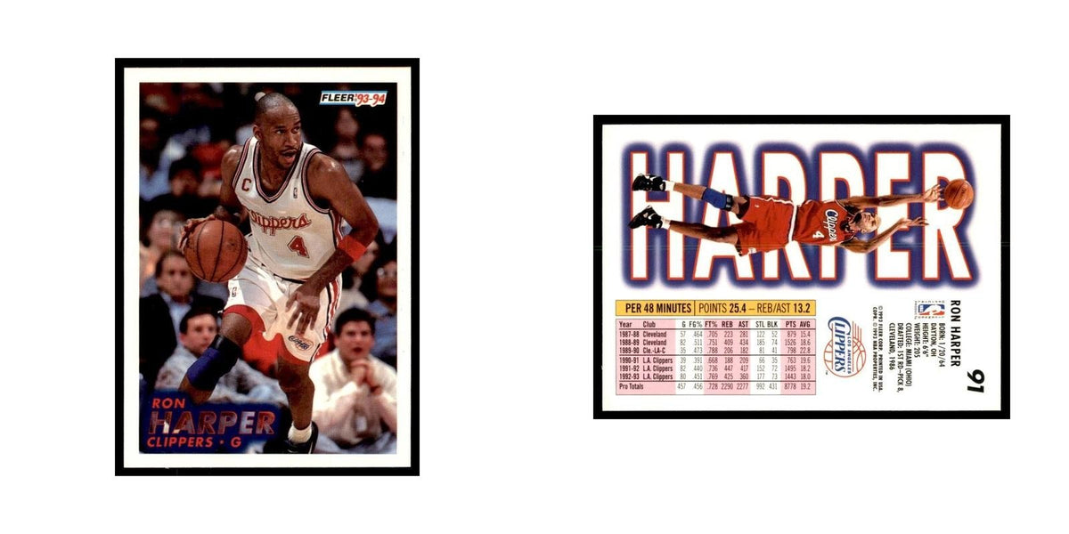 1993 Fleer Ron Harper Basketball Cards #91