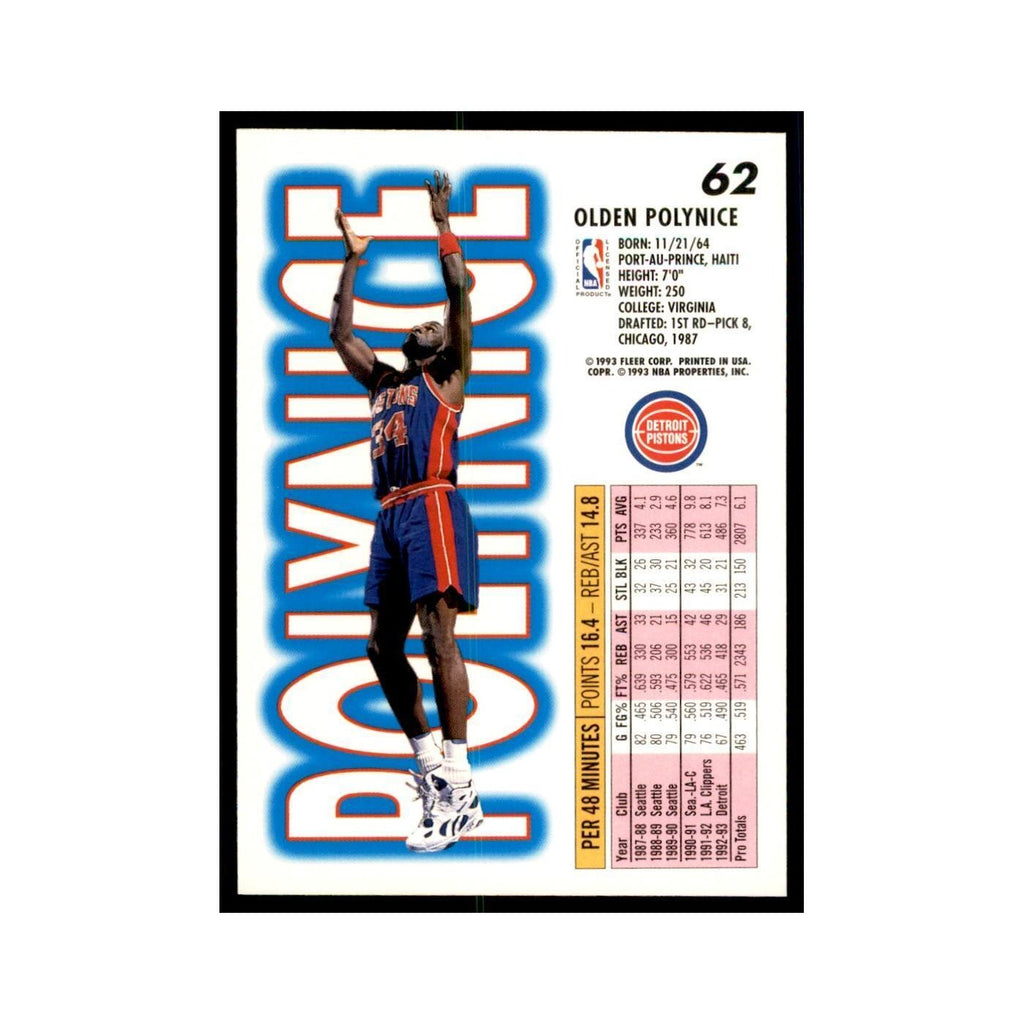 1993 Fleer Olden Polynice Basketball Cards #62
