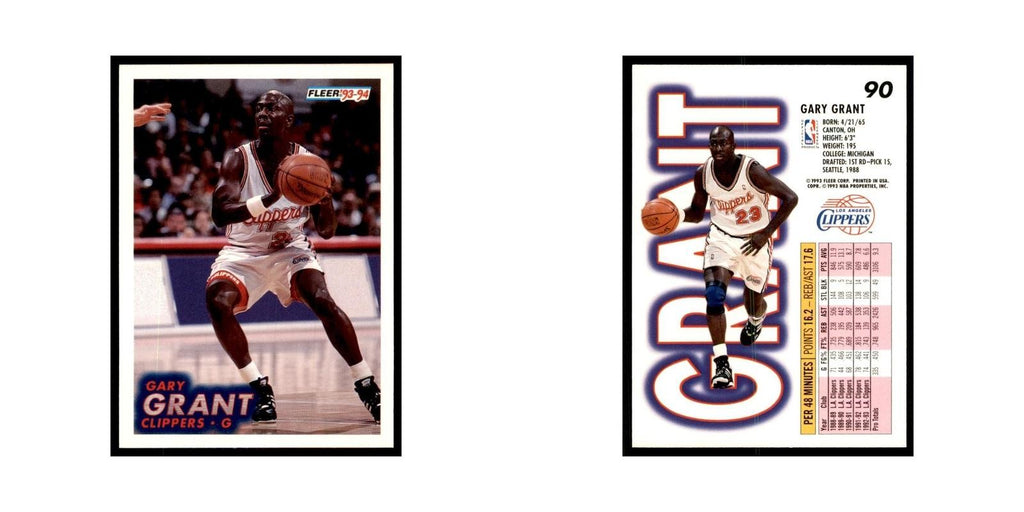 1993 Fleer Gary Grant Basketball Cards #90