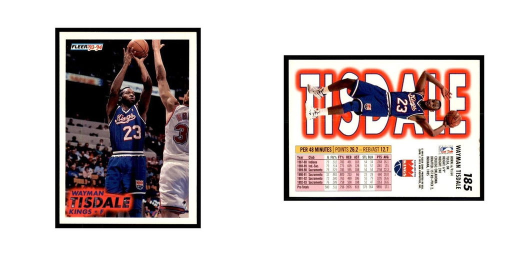 1993 Fleer Wayman Tisdale Basketball Cards #185