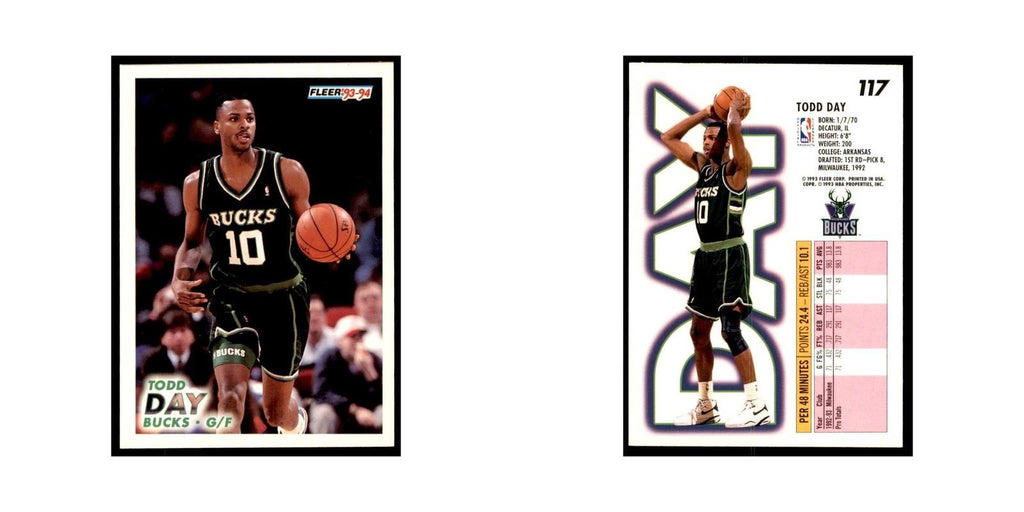 1993 Fleer Todd Day Basketball Cards #117