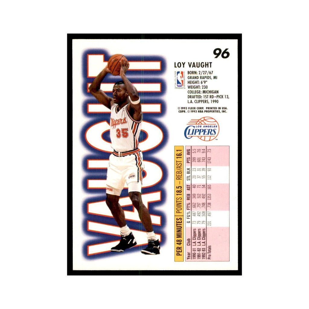 1993 Fleer Loy Vaught Basketball Cards #96