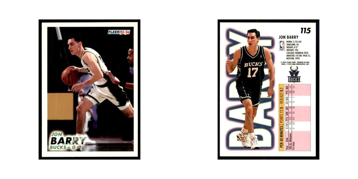1993 Fleer Jon Barry Basketball Cards #115