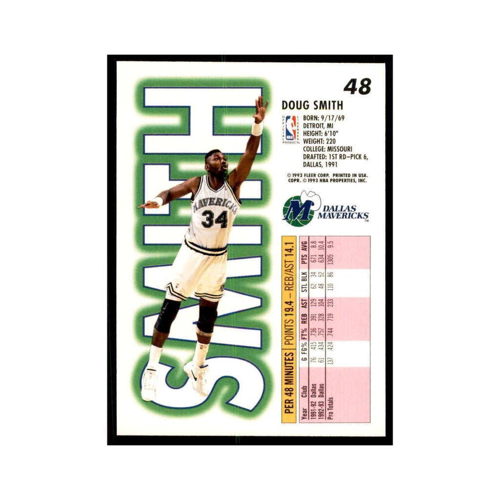 1993 Fleer Doug Smith Basketball Cards #48