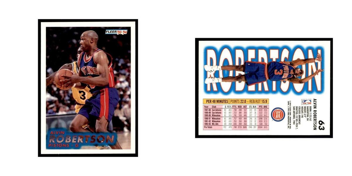 1993 Fleer Alvin Robertson Basketball Cards #63