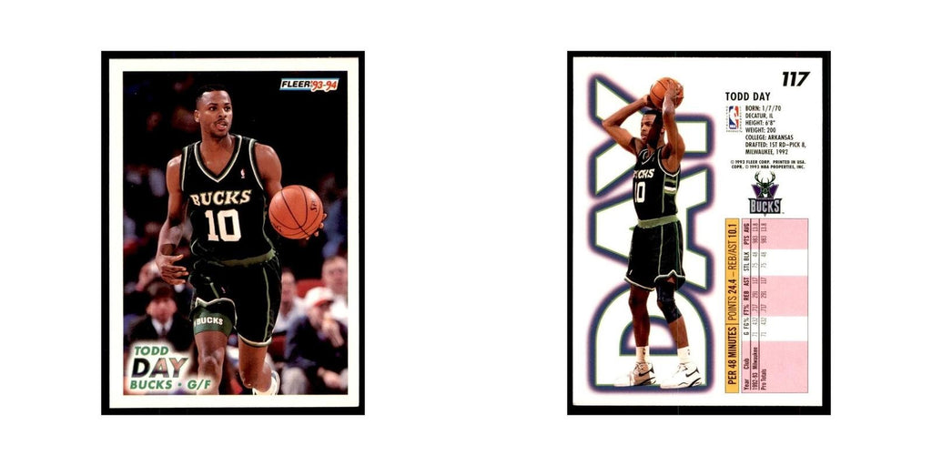 1993 Fleer Todd Day Basketball Cards #117