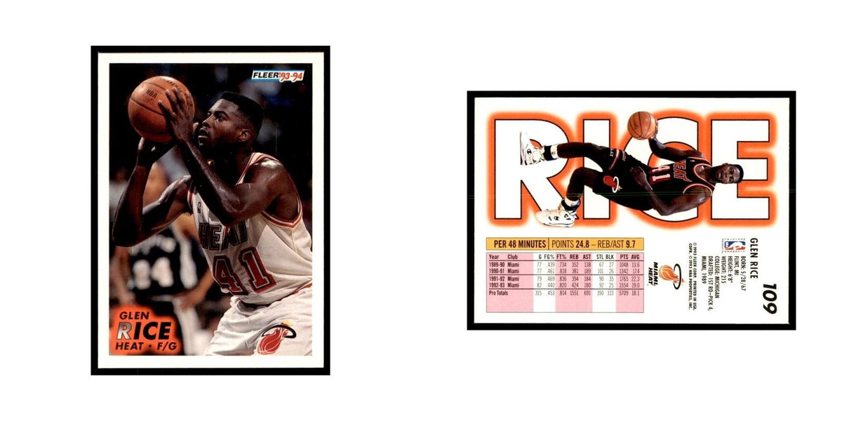 1993 Fleer Glen Rice Basketball Cards #109