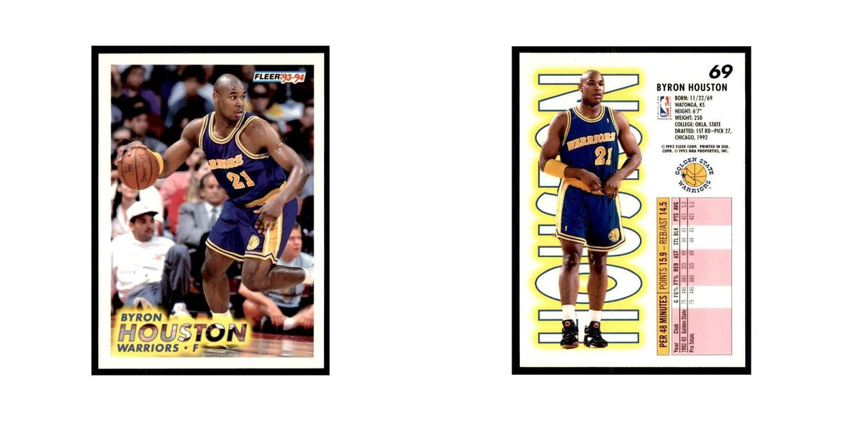 1993 Fleer Byron Houston Basketball Cards #69