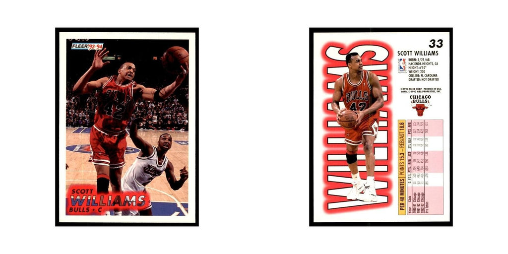 1993 Fleer Scott Williams Basketball Cards #33