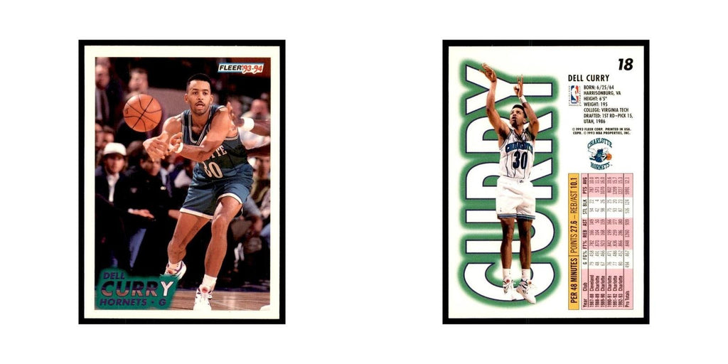 1993 Fleer Dell Curry Basketball Cards #18