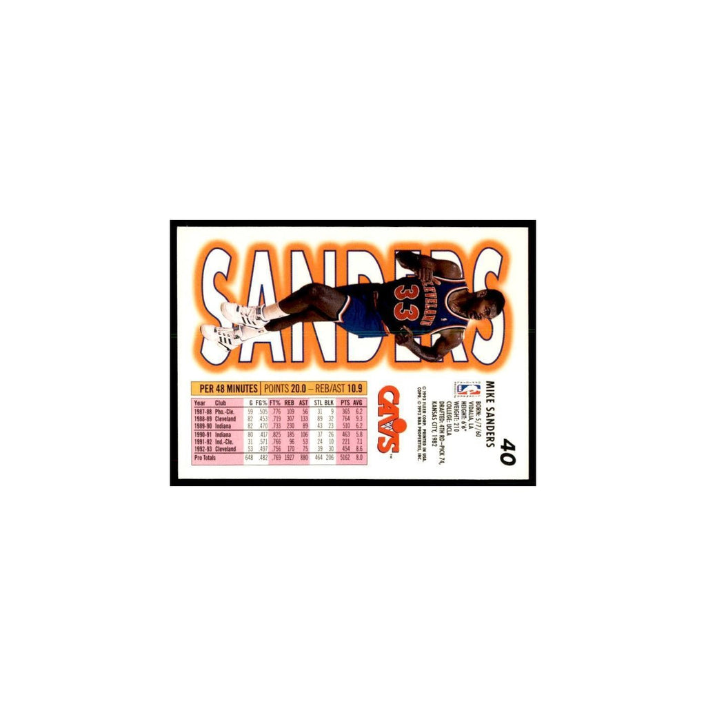 1993 Fleer Mike Sanders Basketball Cards #40